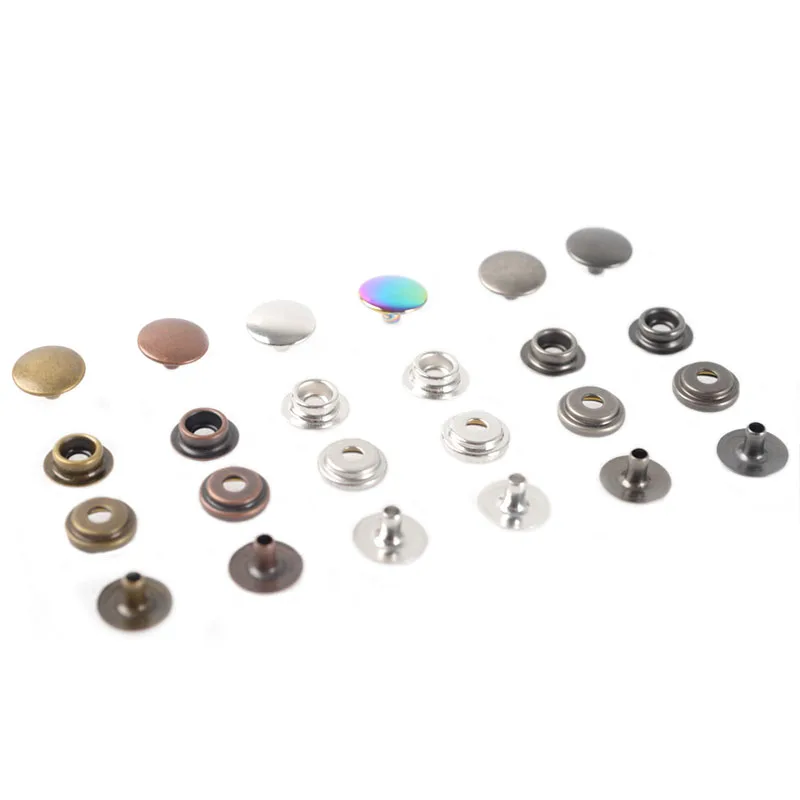 40 Sets of Four-In-One Metal Snap Button Sewing Kits, 12.5mm (0.49inch) Snap Buttons, Suitable for DIY Crafts, Such as Boat Covers, Sewing Leather, Canvas, Jeans, Jackets, Bags, Clothes, Etc