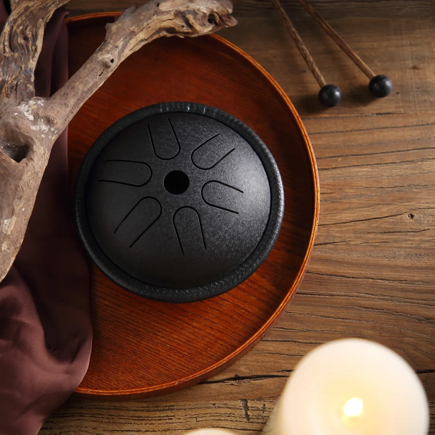 5.5 Inches Mini Steel Tongue Drum 6 Notes Handpan Drum Steel Pocket Drum Percussion Instrument with Mallets Carry Bag for Medita view 3