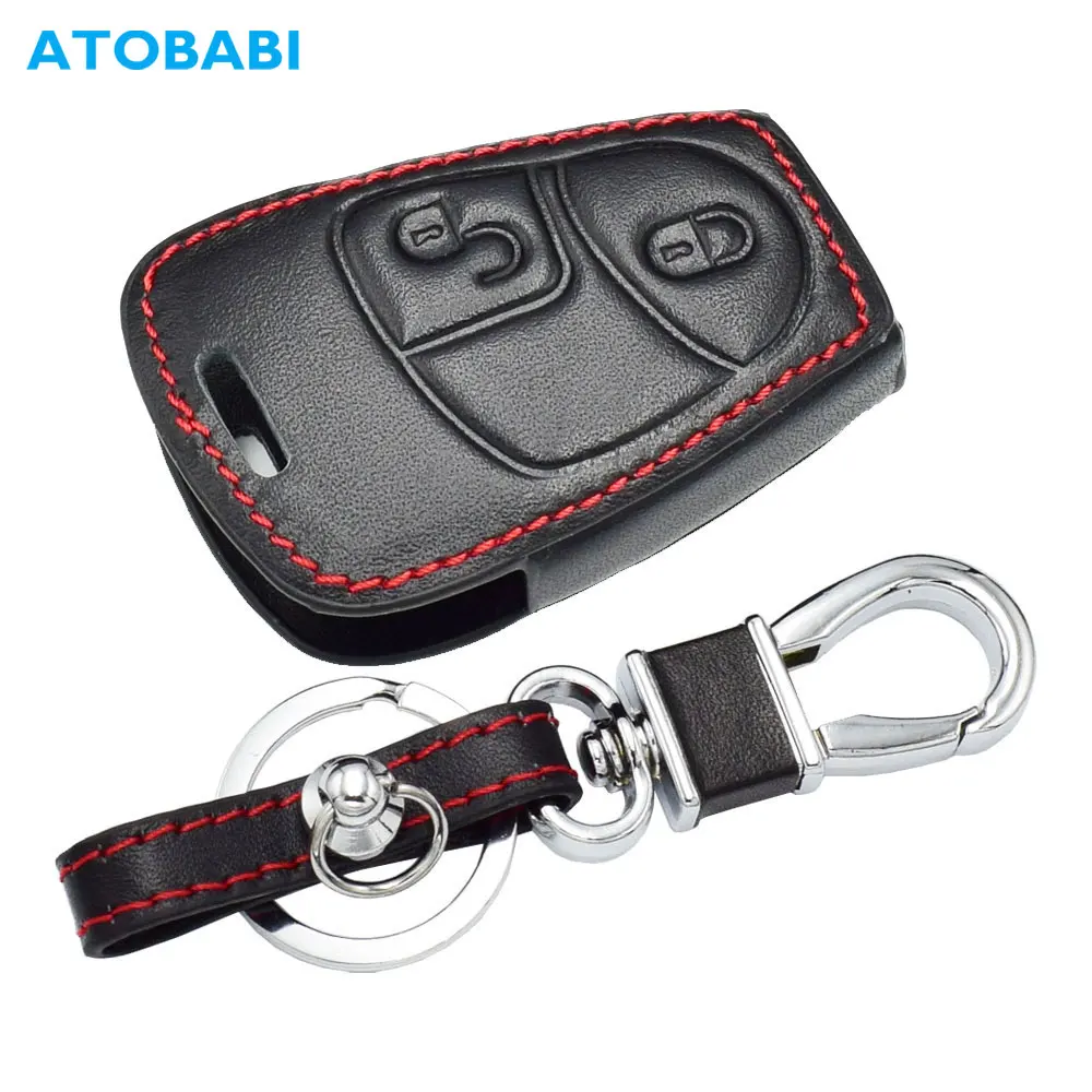 Leather Car Key Case Smart Remote Control Fobs Cover For Mercedes Benz A B C E S R Class W203 W204 C215 W210 W212 W251 R230 X164