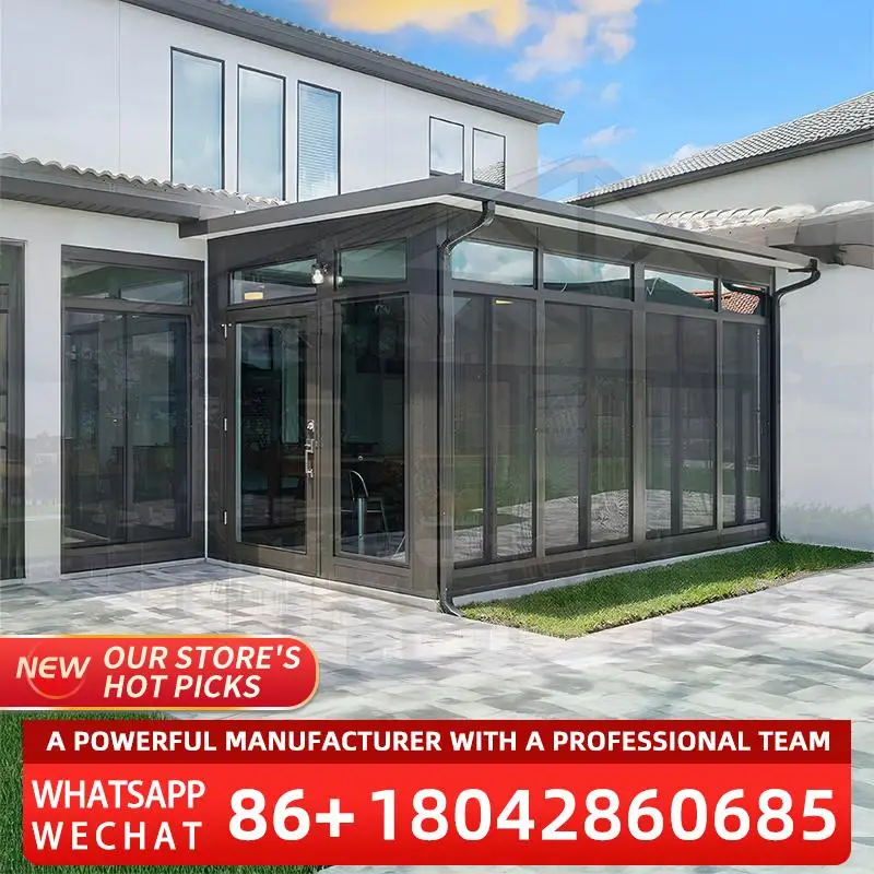 

Hot Sale Modern Design Free Standing Aluminium Green Glass Sunrooms Garden Houses for Sale in Western Regions sunroom