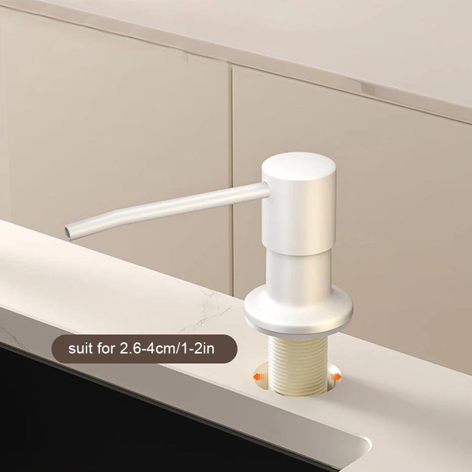 Resuable Kitchen Dishes Soap Dispenser Countertop Built-in Design Soap Container Press Soap Liquid Dispenser with Extention Tube