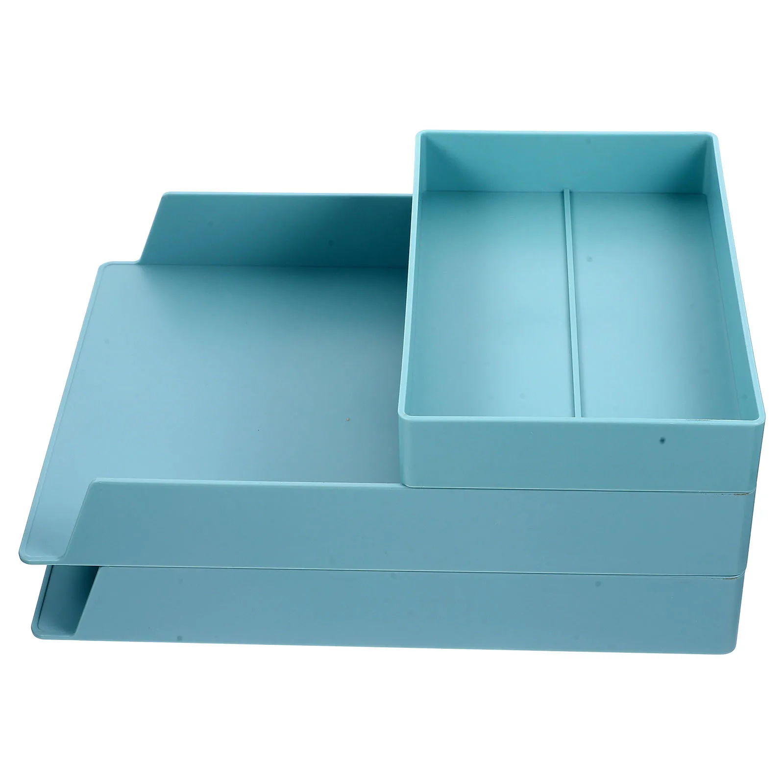 1Set ABS منظم الملفات صندوق تخزين تكويم حامل سطح المكتب رفوف المستندات المكتبية سعة كبيرة رف تخزين سطح المكتب