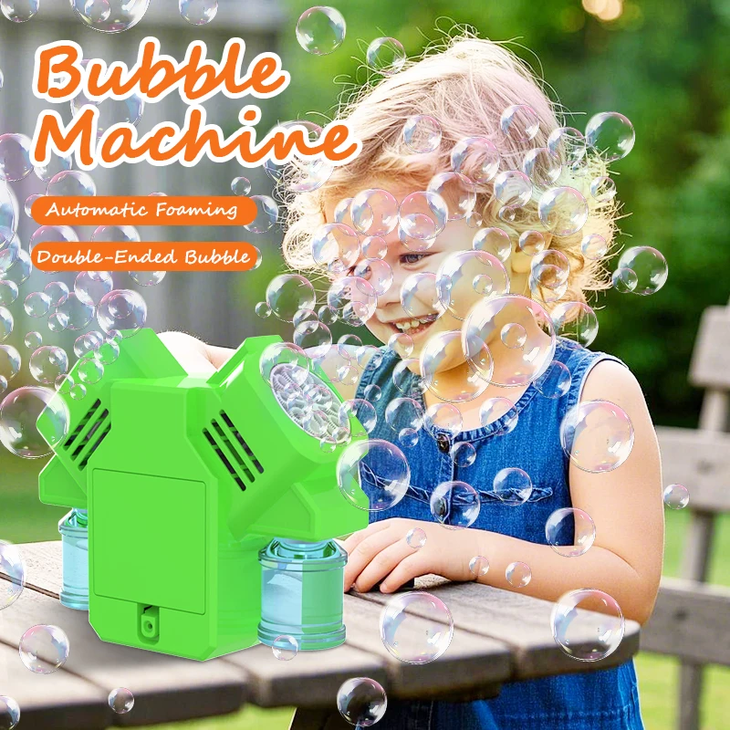 Com 100ml bolha de água cabeça dupla máquina bolha brinquedo ao ar livre interação pai filho jardim de infância brinquedo festival presente