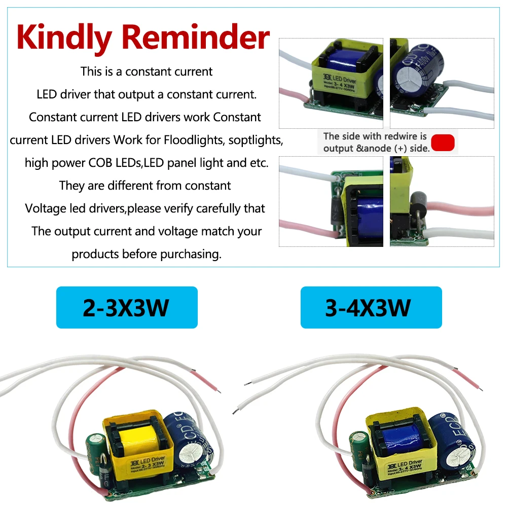 5pcs LED Driver Power Supply 10W 3X3W 4X3W Lighting Transformers DC 6-10V 600mA 900mA For 10W Led Chip Input 85-265V Constant Cu