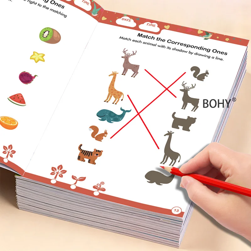 1 Children's Thinking Training Activity Book, Include Exercises Such As Numerical Exercises/finding Differences/ Shadow Matching