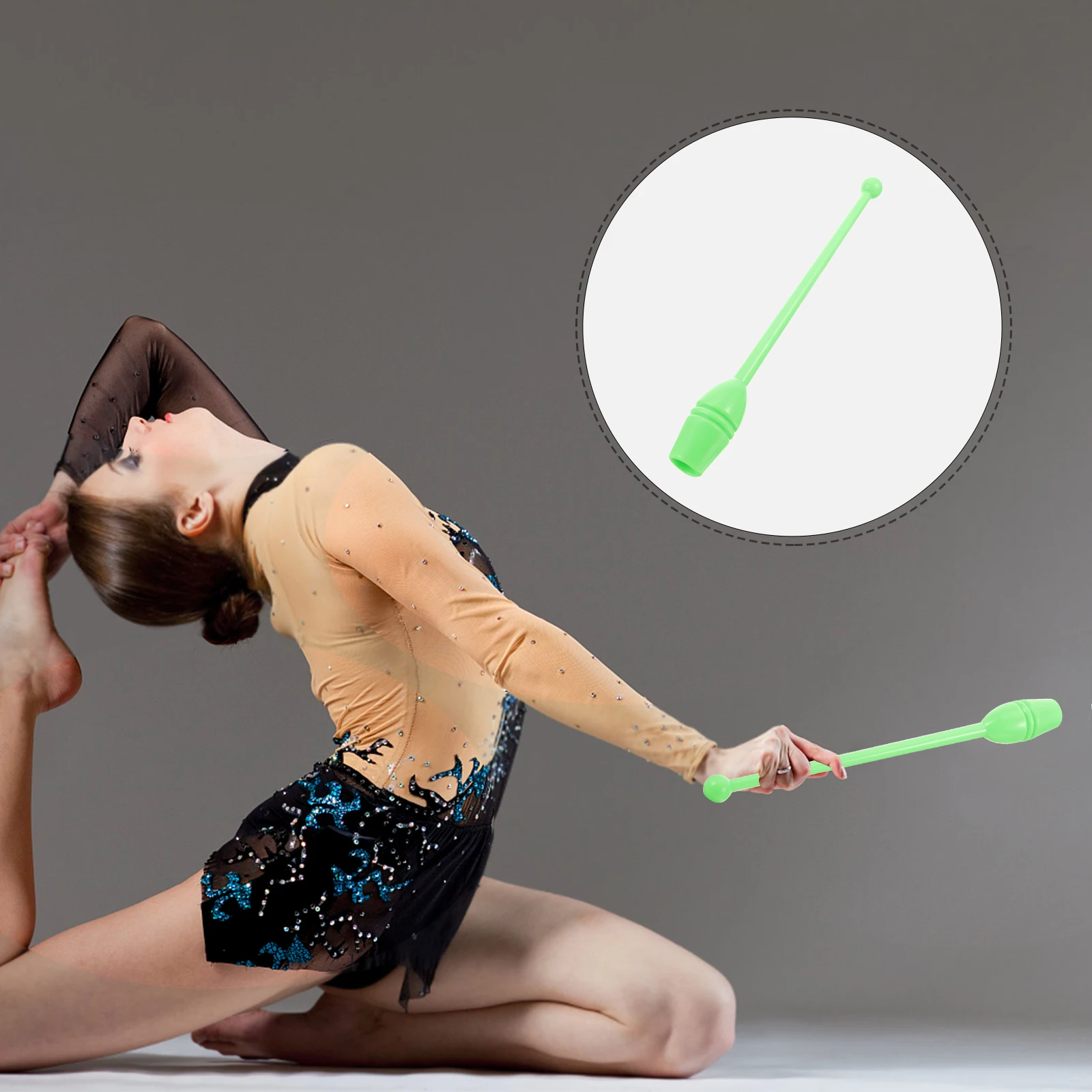 

Artistic Gymnastics Stick 34cm Green Calisthenics Bars Kids Adults Fitness Dancing Resin Rhythmic Supplies Toy