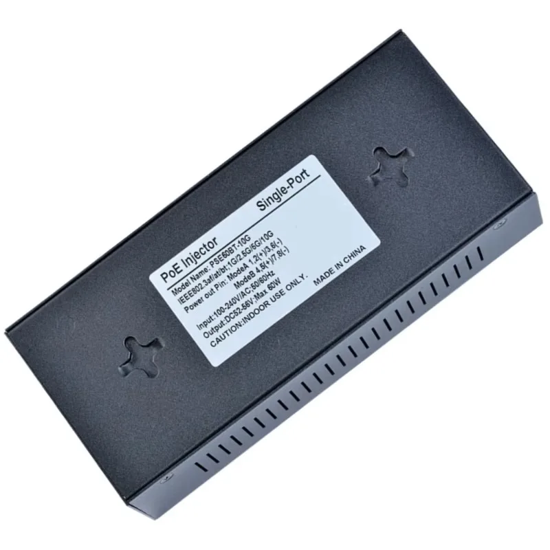 PSE60BT-10G PoE Injector 60W 10Gbps PoE++ IEEE802.3af/at/bt Standard 48V PoE Power Supply PoE Active Injector