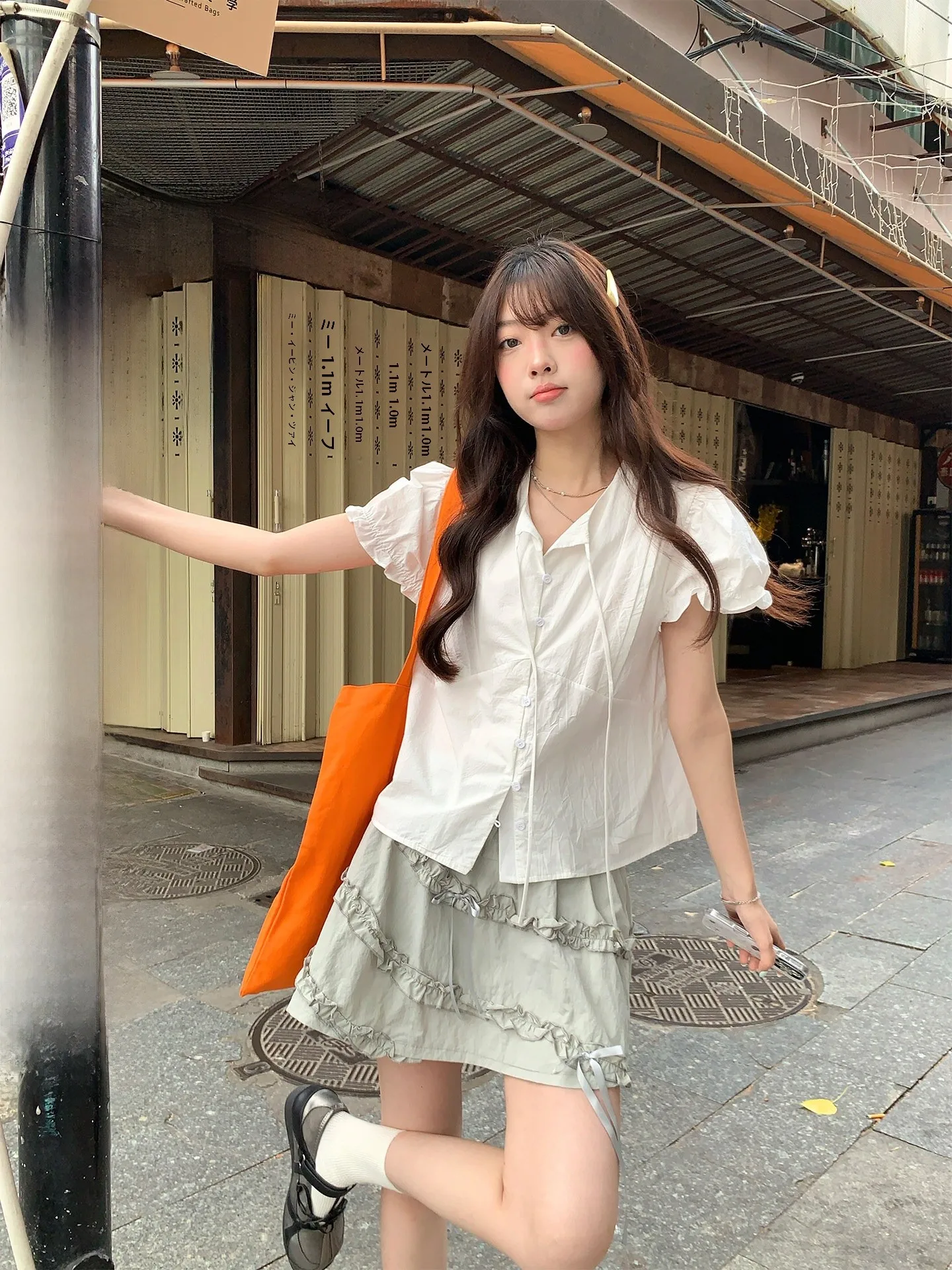 

Рубашка Hollyii в корейском стиле с коротким рукавом, в клетку, с рукавами-фонариками, на завязках, на пуговицах, дышащая, приятная к телу, для повседневной носки