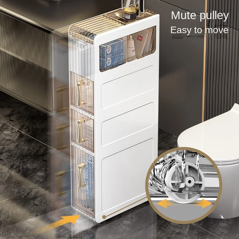 Simplicity Modern Slit Cabinet in Luxury Storage Rack Bathroom Toilet Acrylic Floor Storage Sabinet Kitchen Drawer Organizer