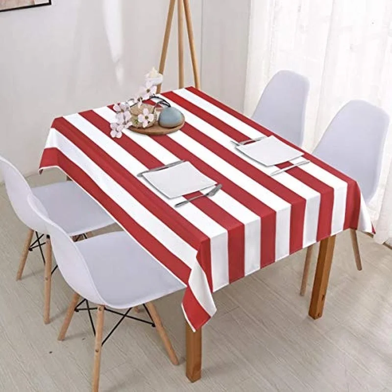 Simple and Fashionable Black and White Striped Rectangular Tablecloth Kitchen Restaurant Decoration Table Waterproof Tablecloth