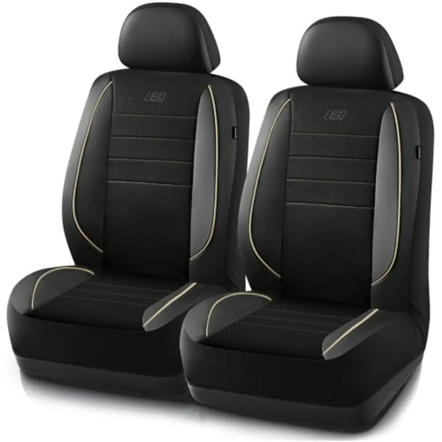 

Air-Cooled Memory Foam Seat Cover Mesh Thick Car Seat Covers Piping Leather Front Seats Airbag Compatible Automotive Comfort fo