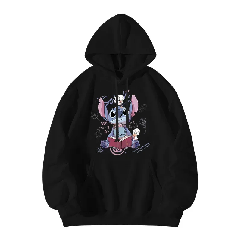 Sudadera con capucha de Stitch con estampado de Disney para hombre y mujer, ropa de lana Kawaii, Otoño e Invierno