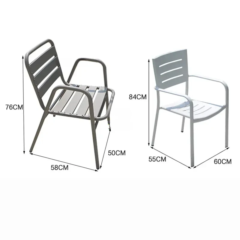 Nordic Aluminum Outdoor Chairs Waterproof Sunscreen Outdoor Furniture Leisure Camping Chairs Simple Balcony Garden Beach Chairs