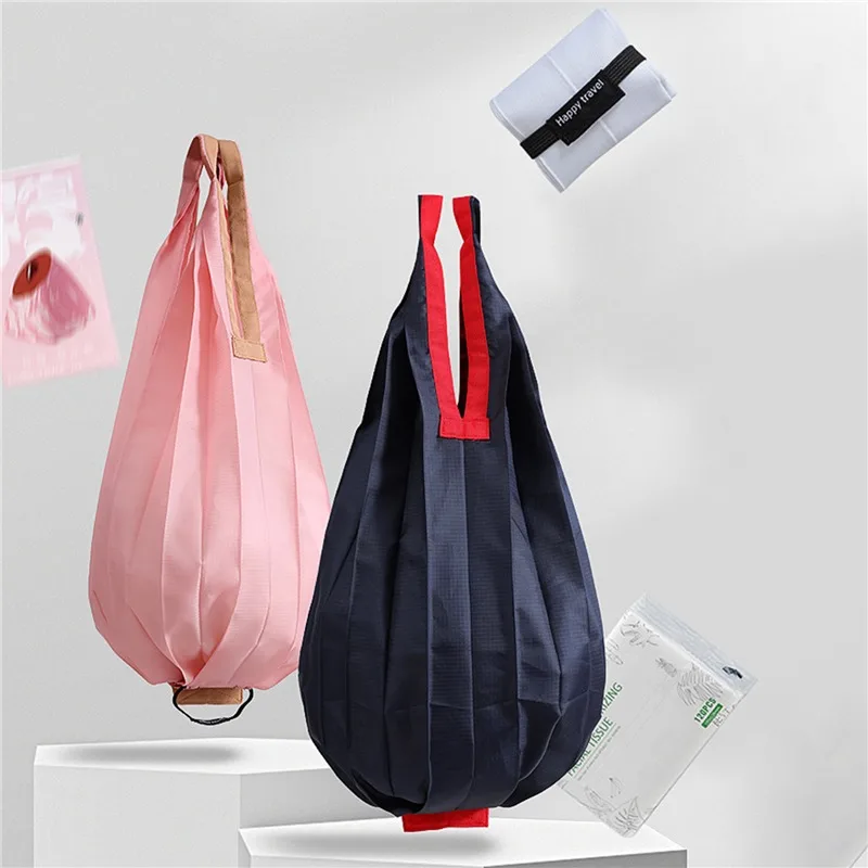 1pc Lightweight Reusable Shopping Shoulder Bags Foldable Grocery Storage Tote Portable Thickened Bag For Shop