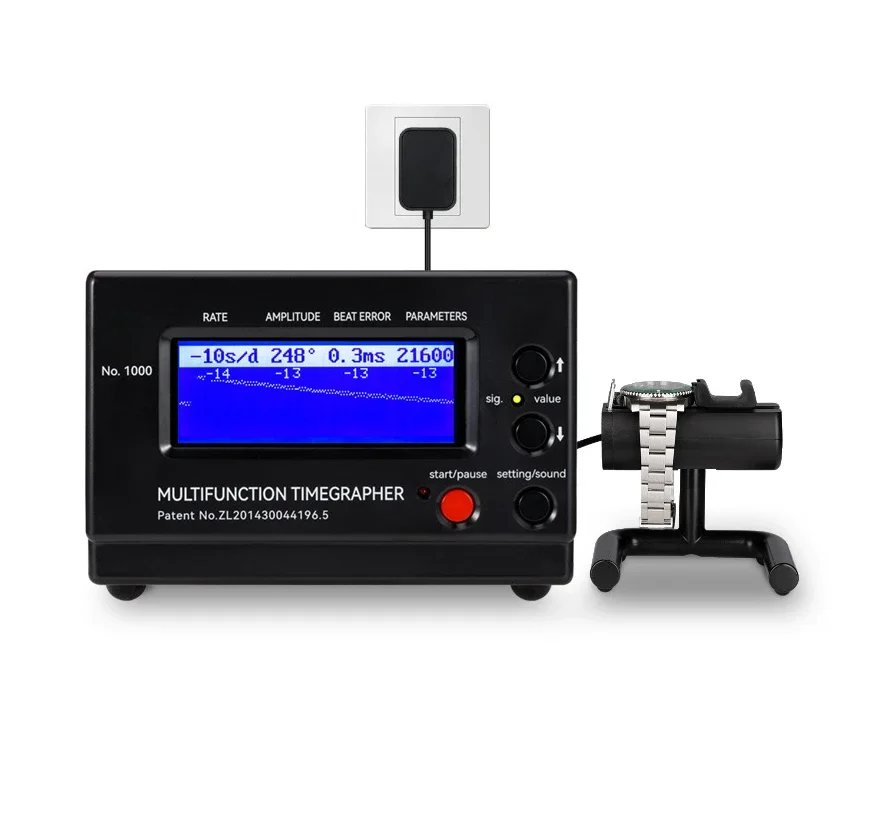 1-Multifunction Timegrapher No.1000 Rilevatore di orologi Misuratore LCD Tester per orologi digitali Riparatori Test di orologi Riparazione anche