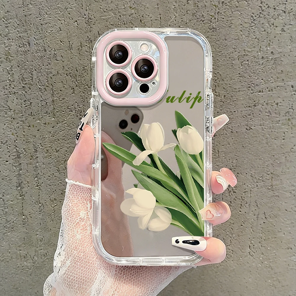 Tulpenblumen Air Cushion Spiegel Handyhülle für iPhone 17 15 14 16 Pro Max 13 12 11 Pro X XR XS MAX 7 8 Plus 17Air Modische Hülle – Detail 18