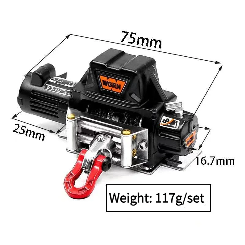 Cabrestante de coche de escalada, modelo 1/10, adecuado para SCX10, D90, Traxxas, TRX 4, REDCAT, fácil de controlar, Km