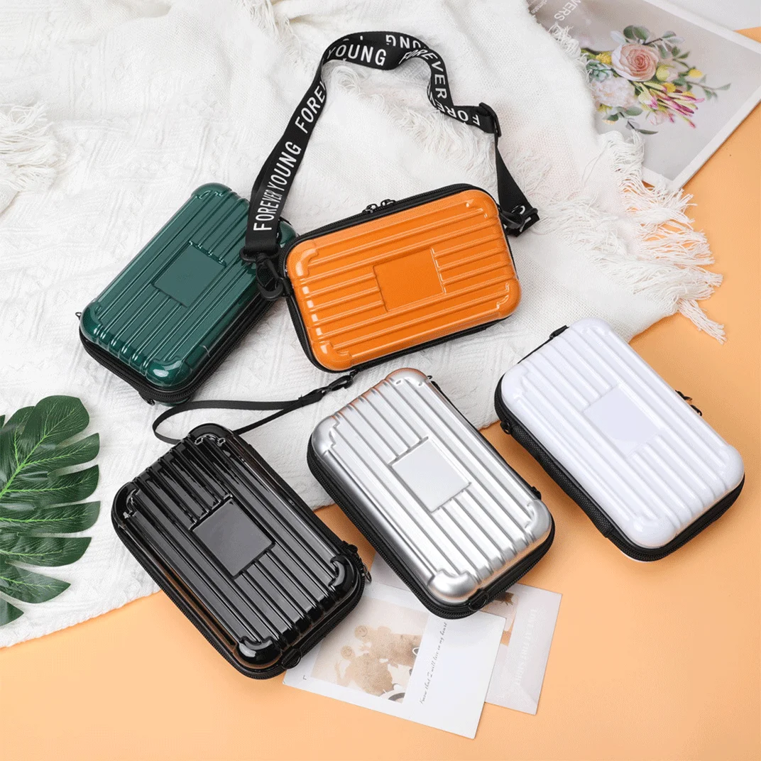 

Sublimation Blank Crossbody Bag Hard Shell Makeup Mini Toiletry Bag Small Square Box Luggage Box For Heat Transfer Print