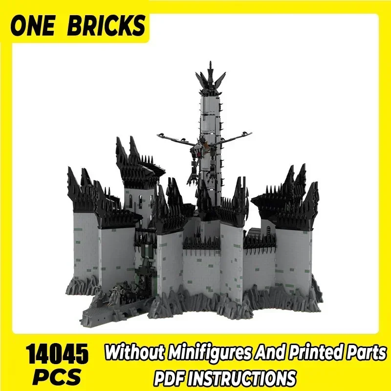 

Castle Bricks Волшебные кольца Moc Строительные блоки Сцена фильма UCS Minas Morgul Модель DIY Сборка Вид на улицу Игрушки Подарки для детей
