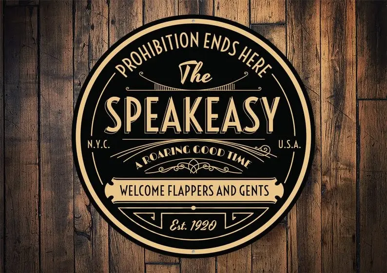 Niceast Prohibition Ends Here, Prohibition Decor, The Speakeasy, Beer, Beer Sign, Prohibition Sign, Drinking Decor, Illegal sign
