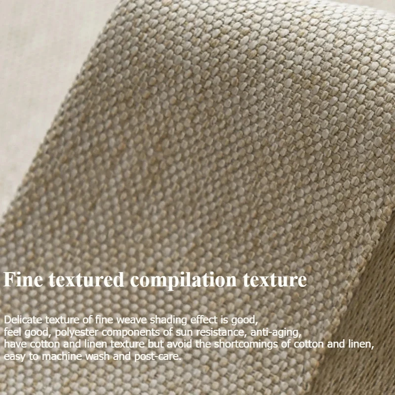 New Beige Cream Cotton Linen Thickened Curtains for Living Dining Room Bedroom French Window Customized Finished Home Decoration