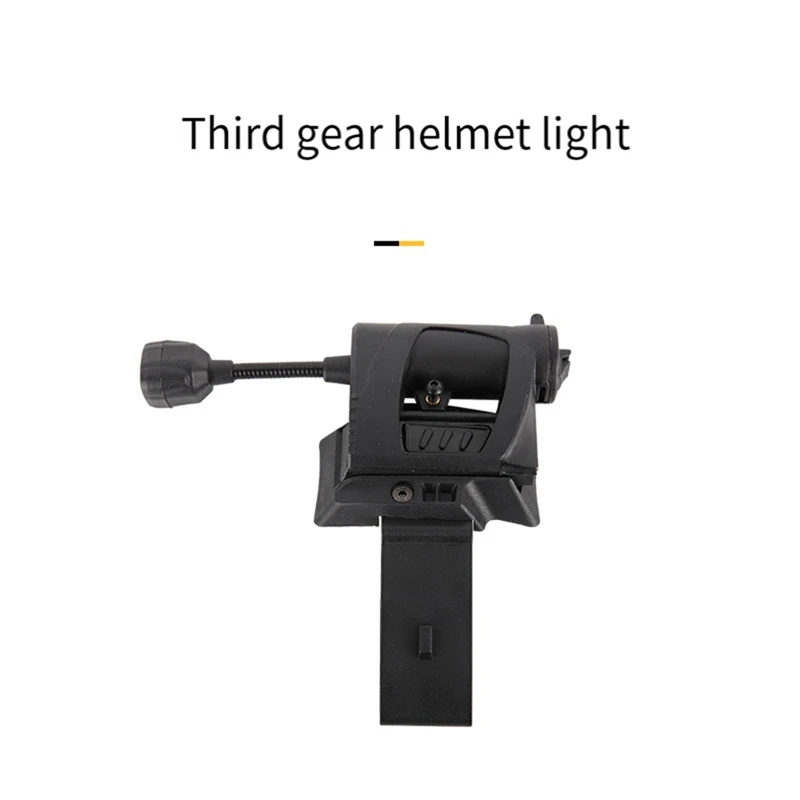 Airsofts Helmet Light LED Helmet Torch Charge Helmet Heads Lights Energy-Saving Strong Flashlight,3Modes Black-A32R