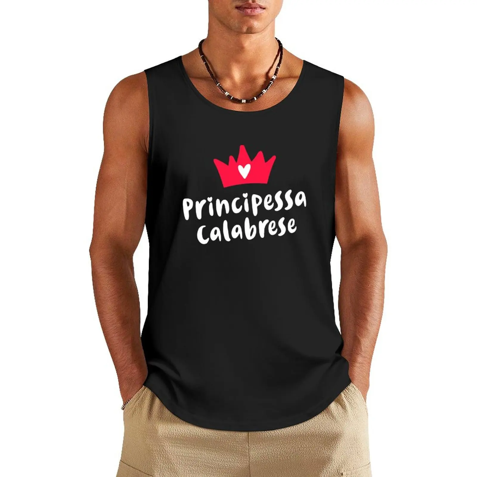 Calabria Roots Principessa Calabrese Calabrian Princess Tank Top t shirts gym shirt man