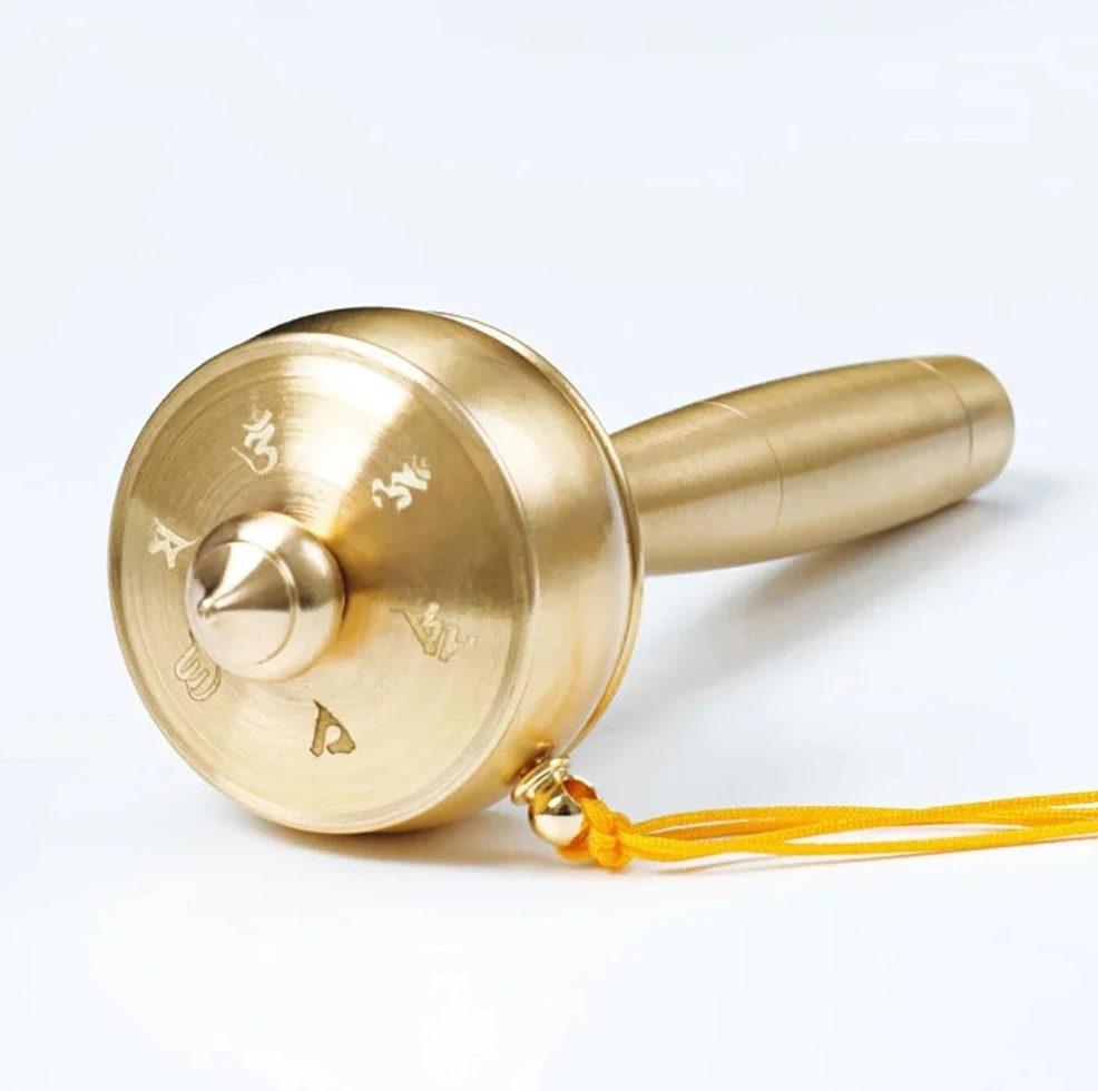 New Mini Hand Cranked Prayer Wheel, Six-characters Mantra Wheel, Tibetan Eight-auspicious Silent Prayer Drum, Buddhist Ornaments