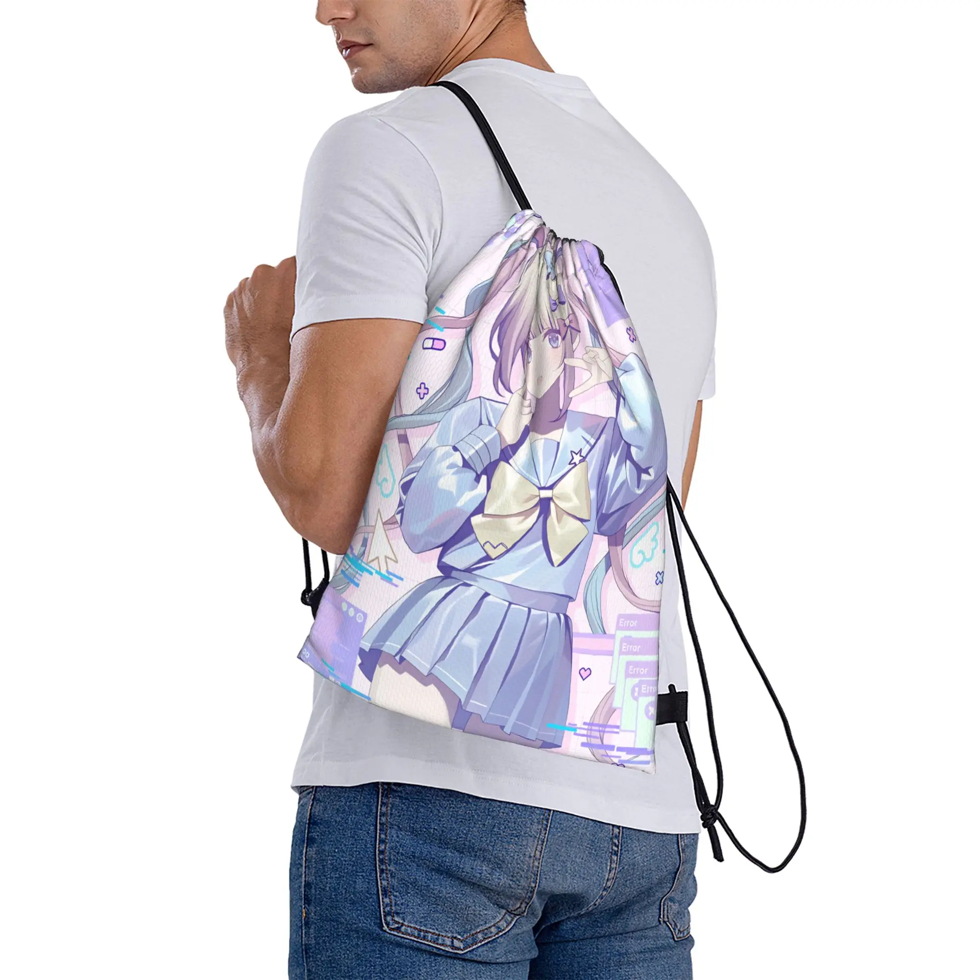 Drawstring Bag Needy Streamer Overload Kangel Backpack  Portable Portable Sports Yoga Sackpack String Bags For Men
