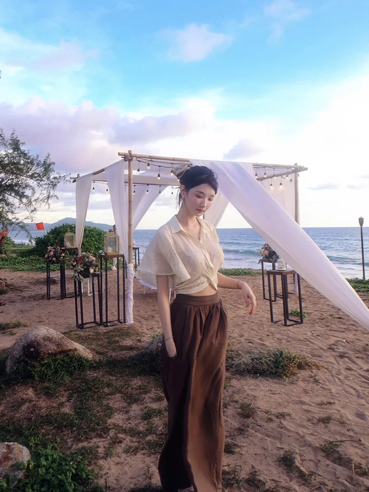 

Оригинальная женская блузка Wcouture с завышенной талией, утягивающая талию, с микропористой 3D-вышивкой, в новом китайском стиле, милая и элегантная