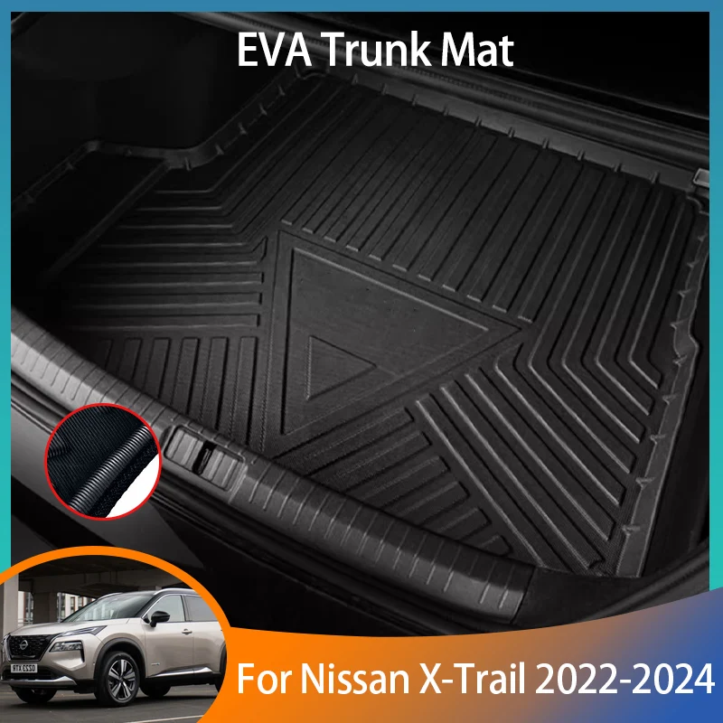 Auto Trunk Mat for Nissan X-Trail XTrail X Trail T33 Rogue 2022 2023 2024 Waterproof Carpet Tray Liner Cargo Boot Storage Pad