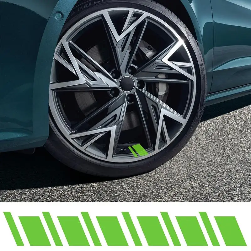 Wheel Rim Decal Stripes Reflective Stripes Rim Tire Decal Waterproof Wheel Stickers Enhanced Automotive Safety & Visibility