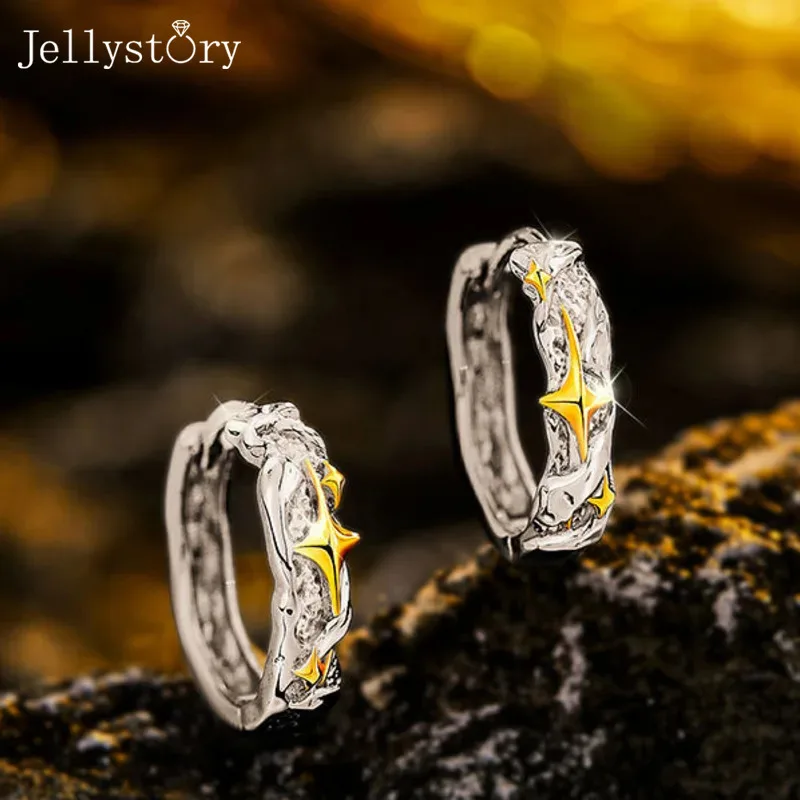 

Мужские серьги из стерлингового серебра S925, серьги-гвоздики в форме одиночной звезды для мужчин, модные серьги в стиле панк, хип-хоп, украшения для ушей, подарок на день рождения для парня