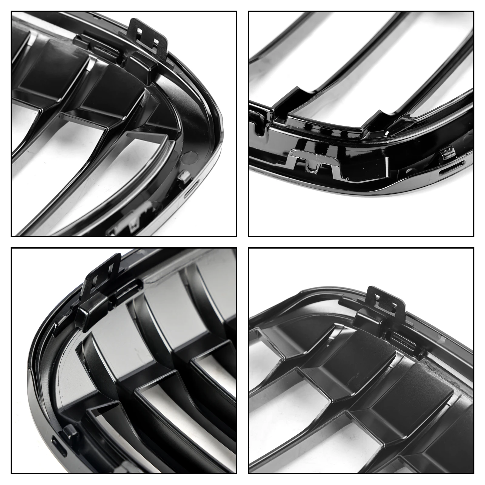 Artudatech 2 pezzi griglia per rene anteriore nera lucida adatta per BMW X1 F48 F49 2016-2018