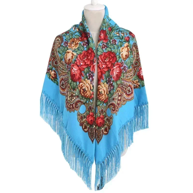 Russian Printed Scarf Shawl Keep Warm  Scarves for Women Luxury Large Square Poncho Hijab Bandanas Four Seasons Free Shipping