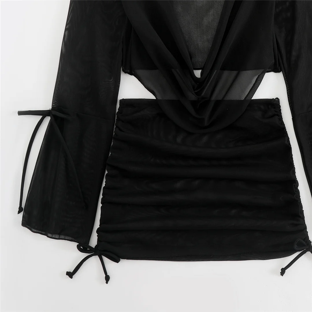 3-teiliges weißes Bikini-Set mit langen Ärmeln, Rock und Badeanzug für Damen, Badebekleidung, vierteiliges Bikini-Set, Badeanzug, Badebekleidung, Schwimmanzug V7015 – Detail 17