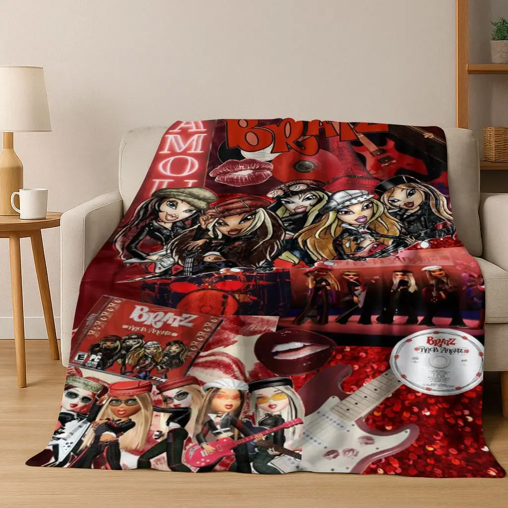 

Fashion Girls Bratz Doll Cartoon Art Flannel Blanket,Cozy Soft Throw Blanket for Home Bedroom Bed Sofa Picnic Cover Gift Kids