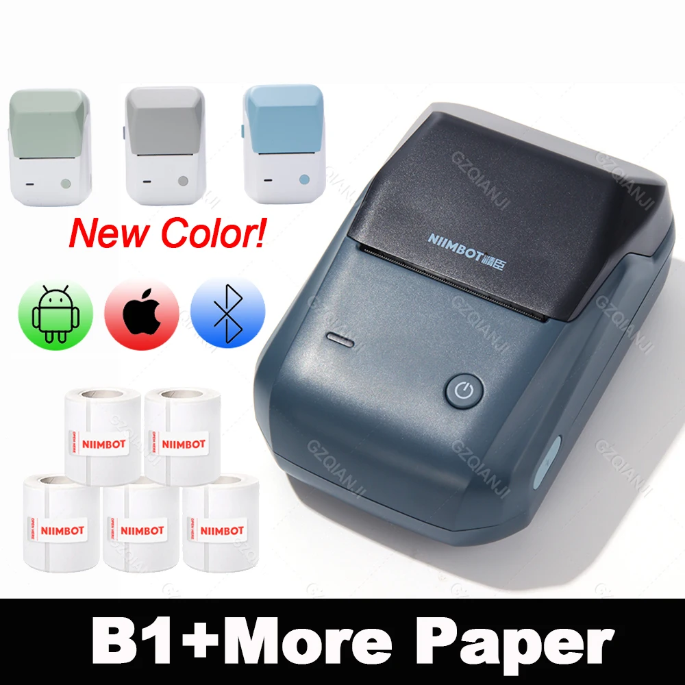 Niimbot B1 Label Maker Portable Handheld Thermal Printer Mini Barcode QR Code Sticker Paper Printing for Travel Home Use 58mm