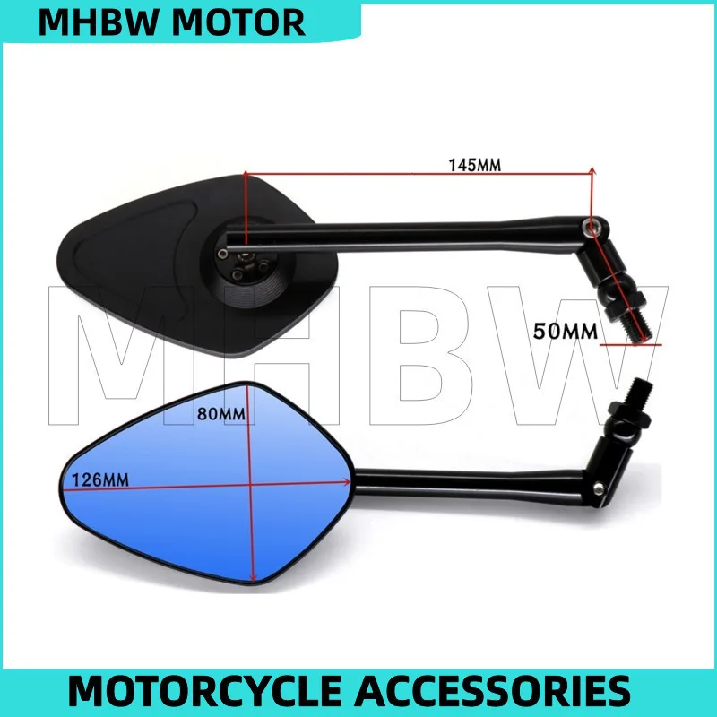 1 Pair Motorcycle Rearview Mirrors M8 M10 Universal