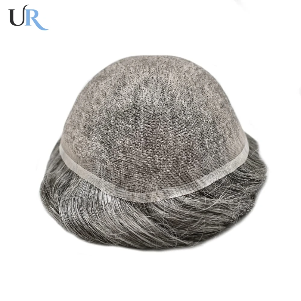 كامل الدانتيل قاعدة الشعر المستعار الرجال الشعر البشري |   نظام الشعر الدانتيل فائق النعومة يضيف شعرًا رماديًا، وسهل التنظيف والحفاظ عليه