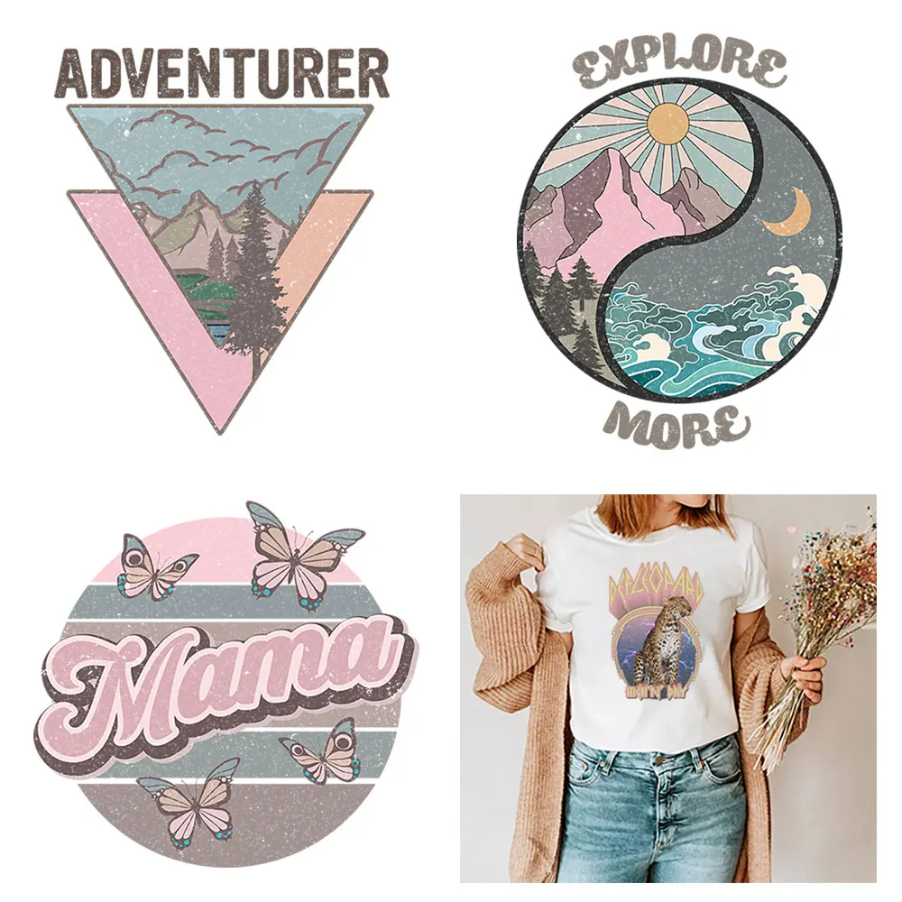 Abstract Design Iron On Patches For Clothing Triangles Stickers Diy Applique Heat Transfer Patch Vetement Parches Ropa