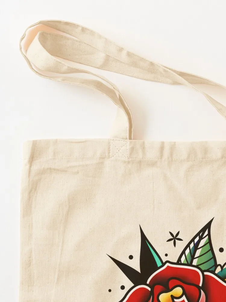 traditional old school tattoo rose Tote Bag tote bag screen Women's shopper bag custom bags tote men