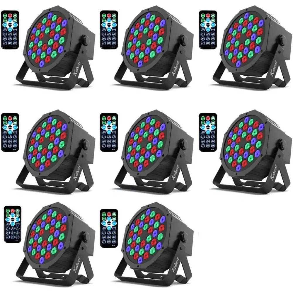 

Kebert Par Lights, 36 Led DJ Stage Lights with Remote Control and DMX, 1W RGB Sound Activated Stage Lights, 9 Modes Par Led Floo