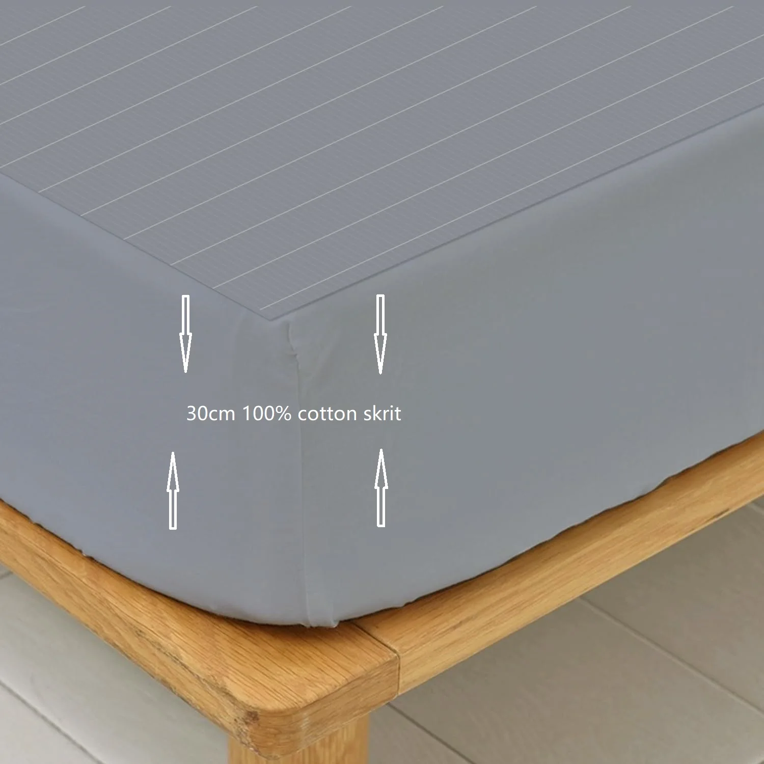 MAXSHARER Earthing 160*200*30cm Fitted Sheet Organic Cotton with Conductive Silver Fiber Grounding Bed Sheet for Nature Wellness