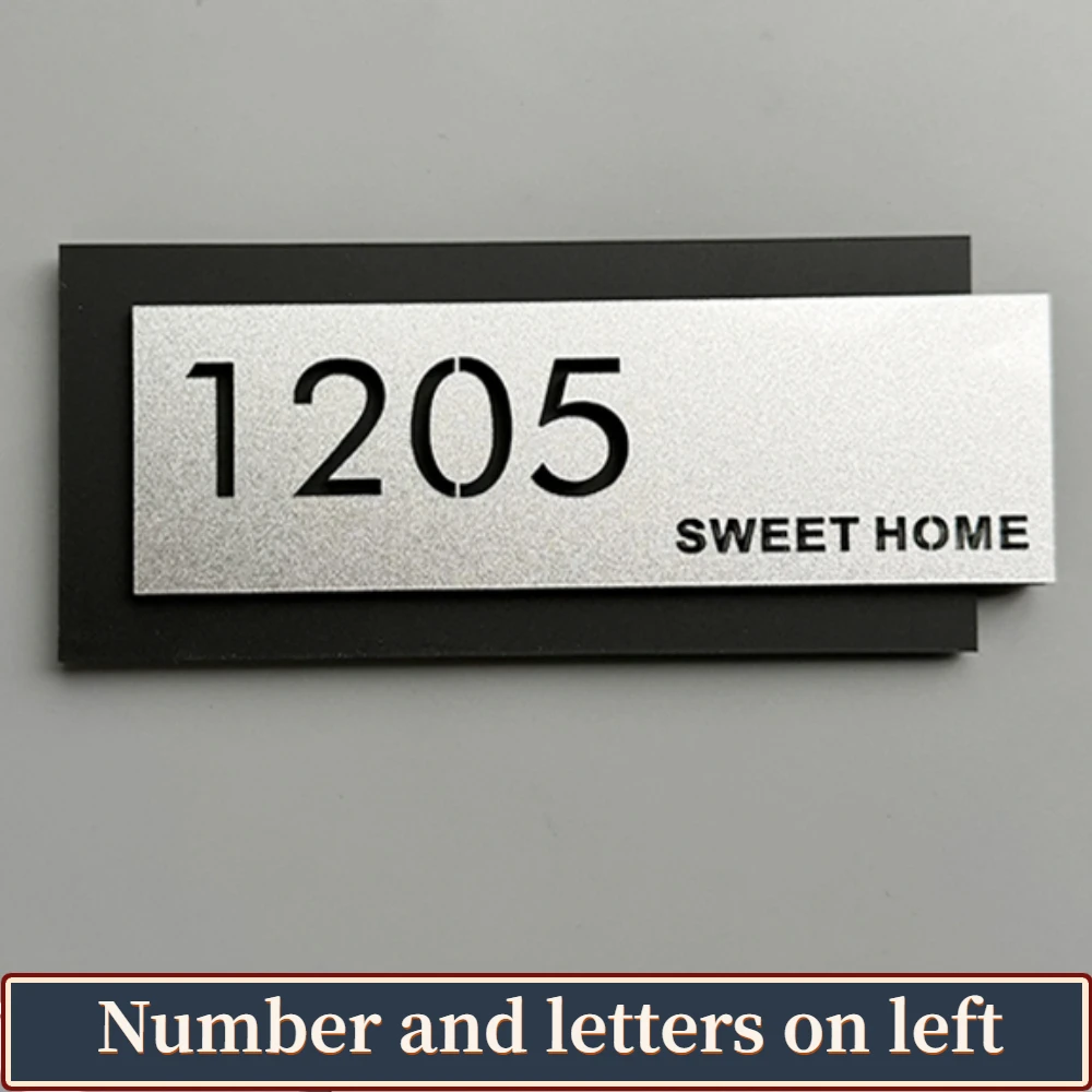 

Acrylic Modern Door Plate 3D Laser Cutting Letters Customize House Number Family Name Address For Apartment Villa hotel Shop