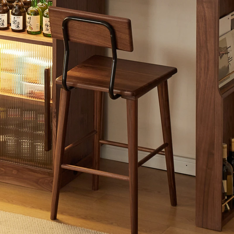 

Wooden Counter Bar Chairs Outdoor Reception Design Ergonomic Bar Chairs Kitchen Luxury Sedie Cadeira Home Furniture JY50BY