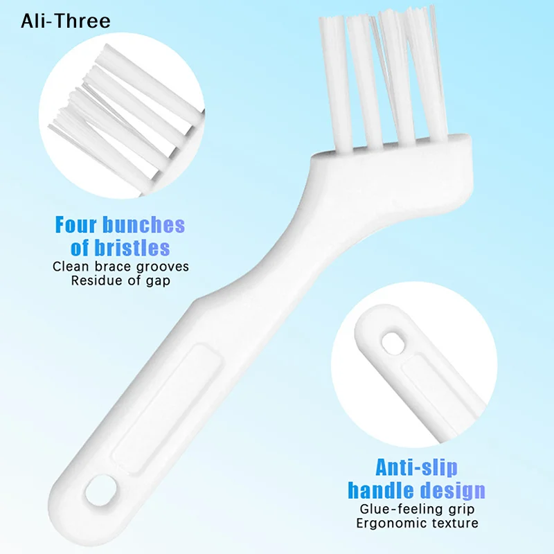 10Pcs Mini Denture Cleaning Brush Toothbrushes False Teeth Brush Multi-Layered Bristles Non-Slip Ergonomic Orthodontic Oral Care