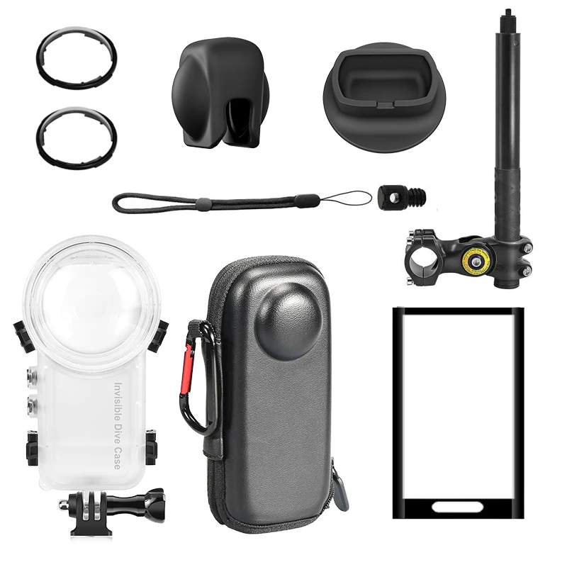 

Multilayer Storage Bag for Insta360 X4 Accessories Kit Lens Dive Case Storage Bag Case Screen Protector Motorcycle Bracke