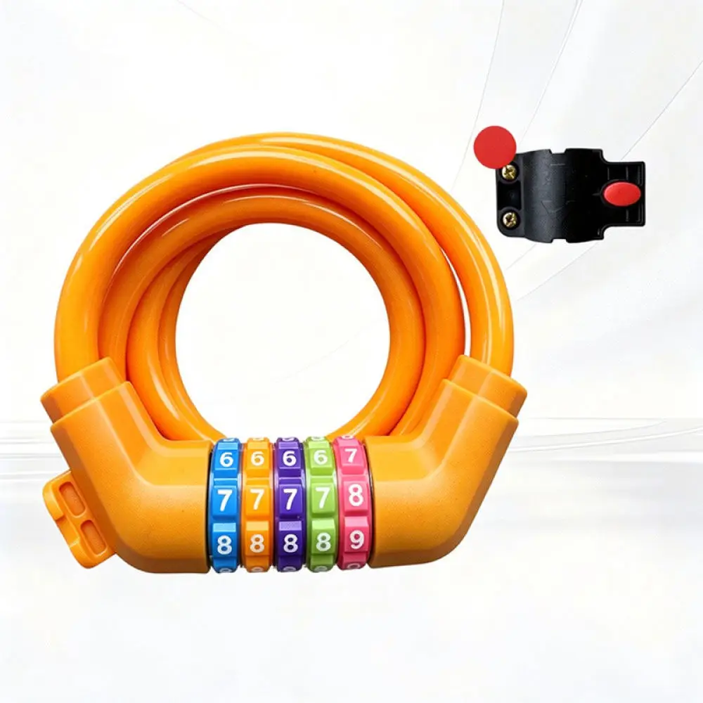 Durable Zinc Alloy Bicycle Lock 5 Digit Combination Coil Steel Wire Secure Anti Theft Tool For Mountain Road Bike