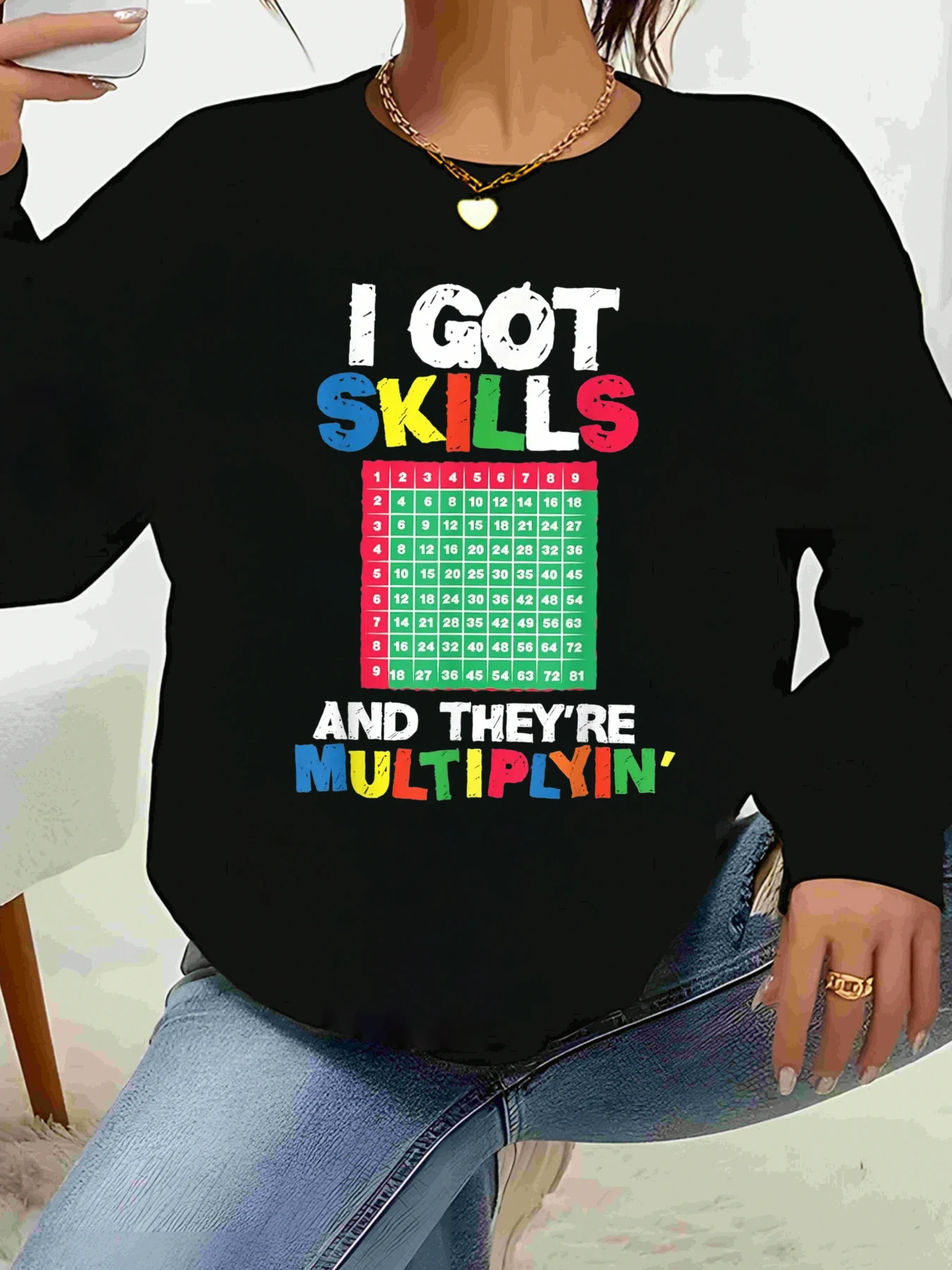 مخطط الضرب حصلت على مهارات وإنهم يضرب البلوز الخريف ملابس غير رسمية للنساء